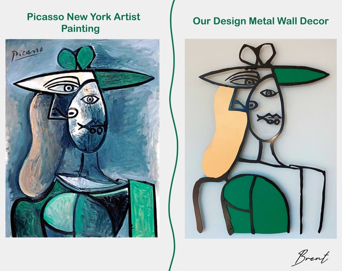 Picasso New York Artist Metal Wall art - Wall decor, Home decor, Living room wall art, Girlfriend gift, Birthday gift, Housewarming Gift