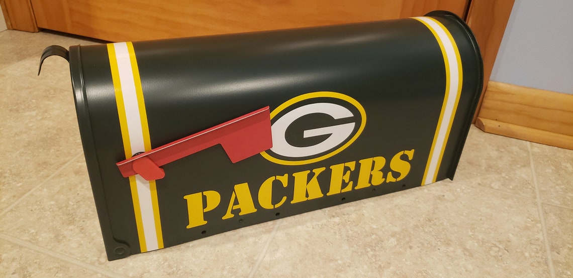 Custom Green Bay Packer Fan Mailbox Green and Yellow Etsy