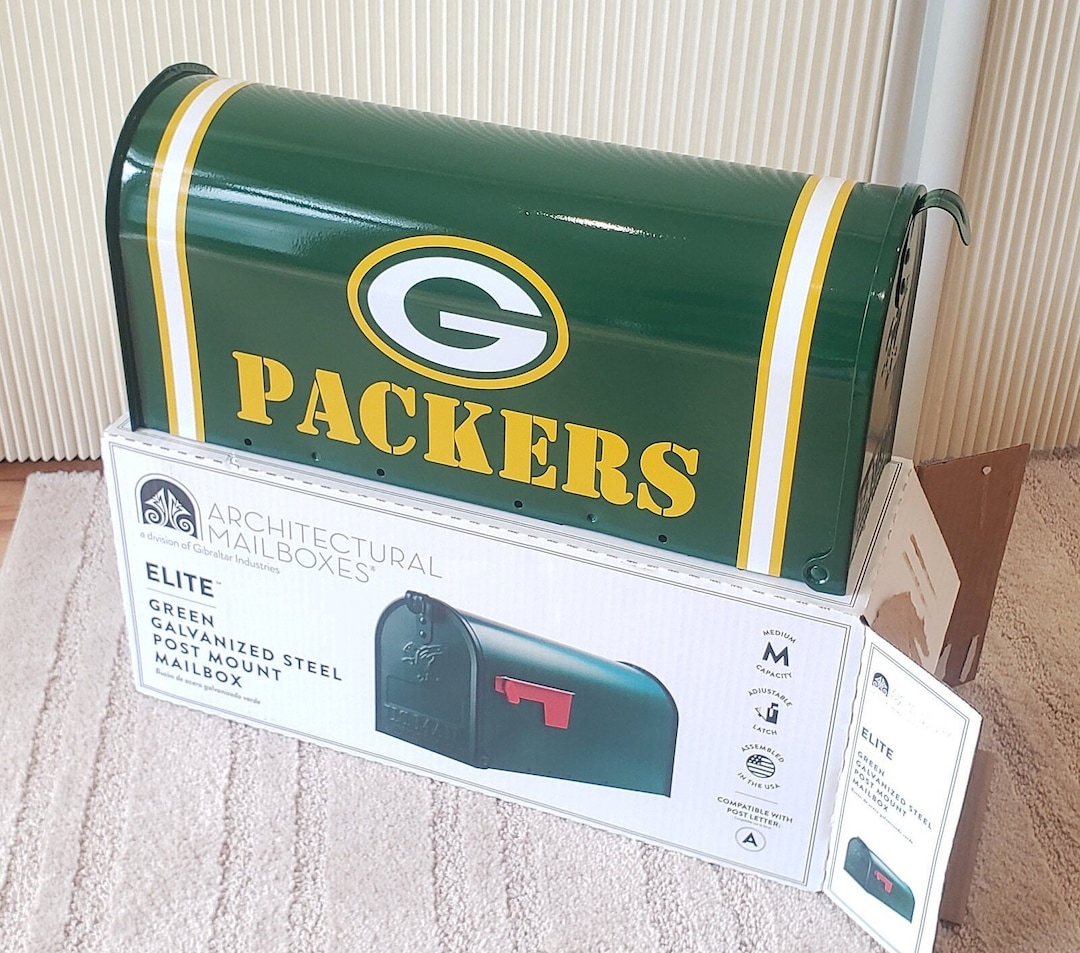Custom Green Bay Packer Fan Mailbox Green and Yellow Etsy