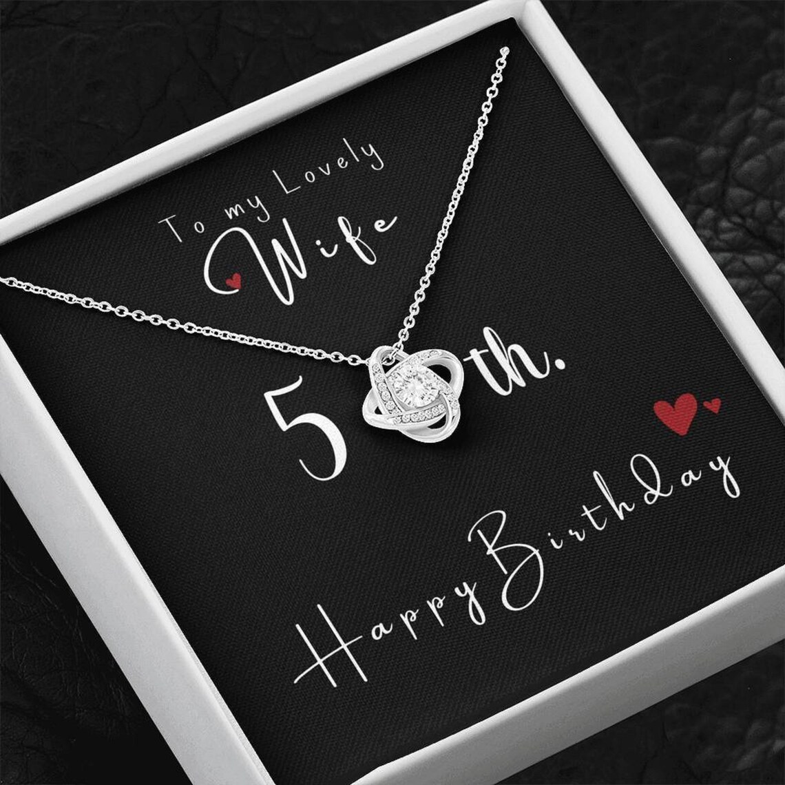 50th Birthday Gift for Wife White Gold Necklace for Her with Etsy