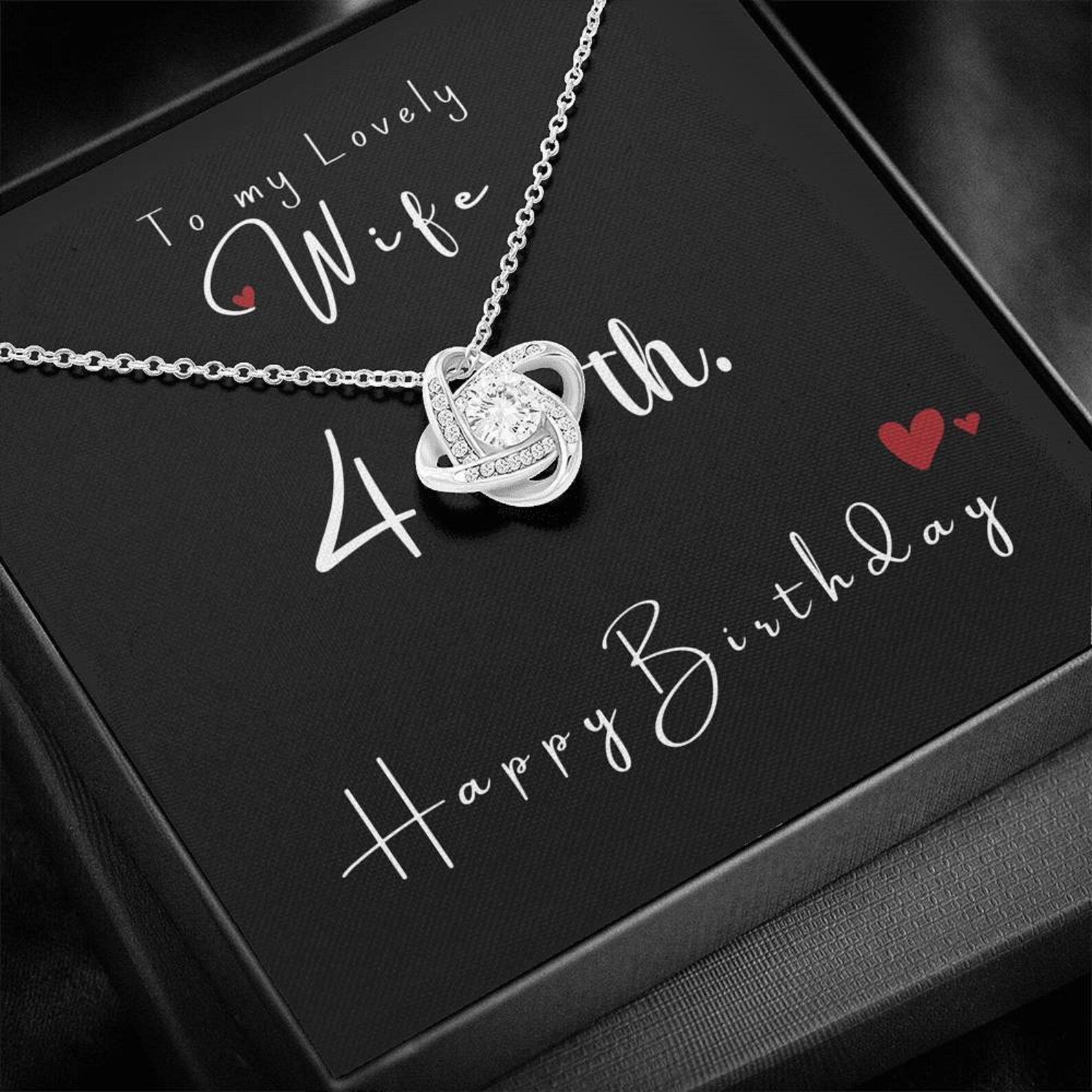 40th Birthday Gift For Wife White Gold Necklace For 40th Etsy