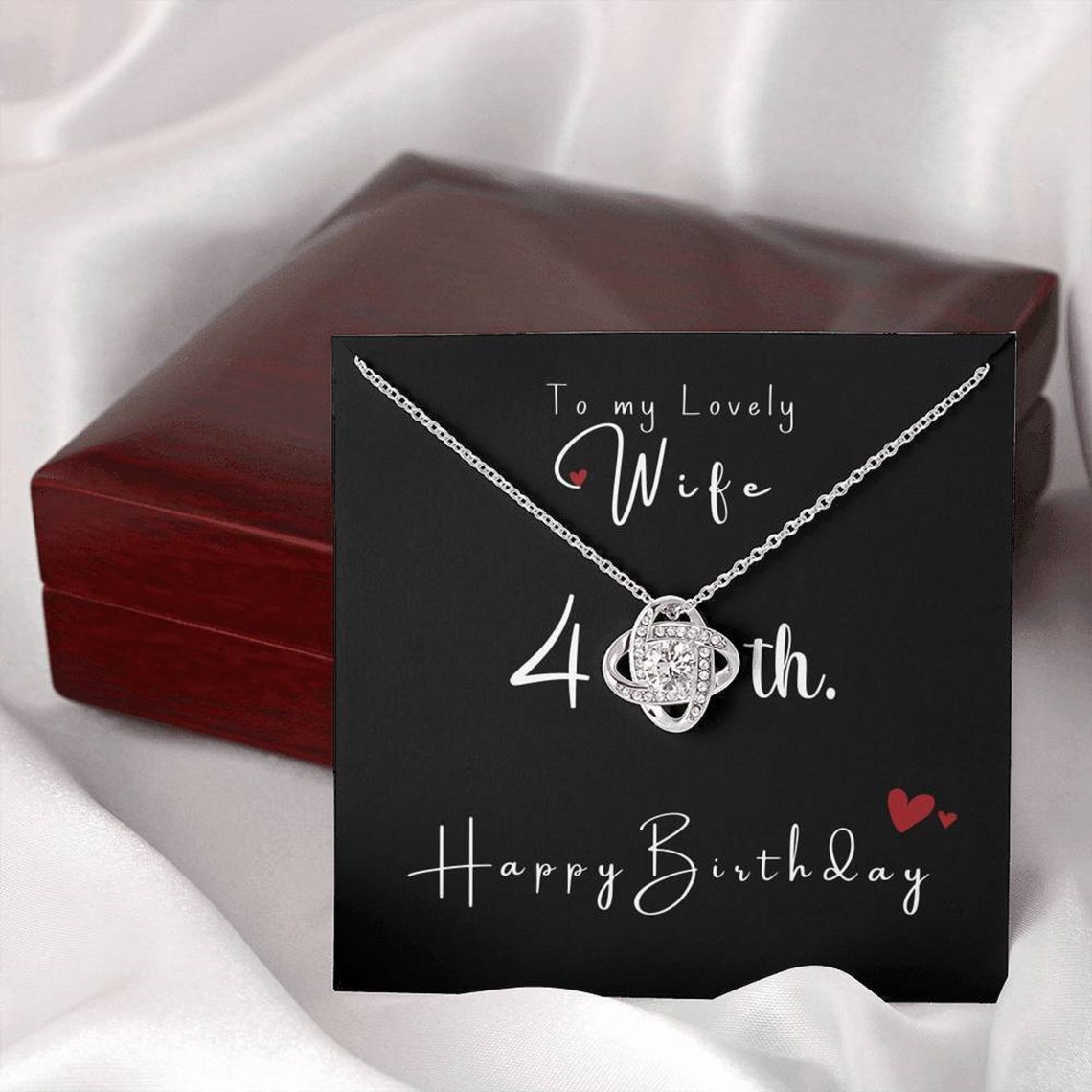 40th Birthday Gift for Wife White Gold Necklace for 40th Etsy