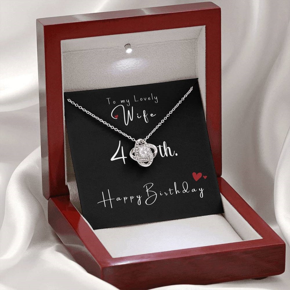 40th Birthday Gift For Wife White Gold Necklace For 40th Etsy