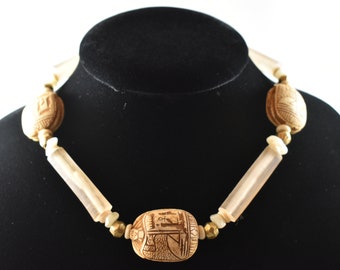 Egyptian Inspired Scarab Fashion Necklace