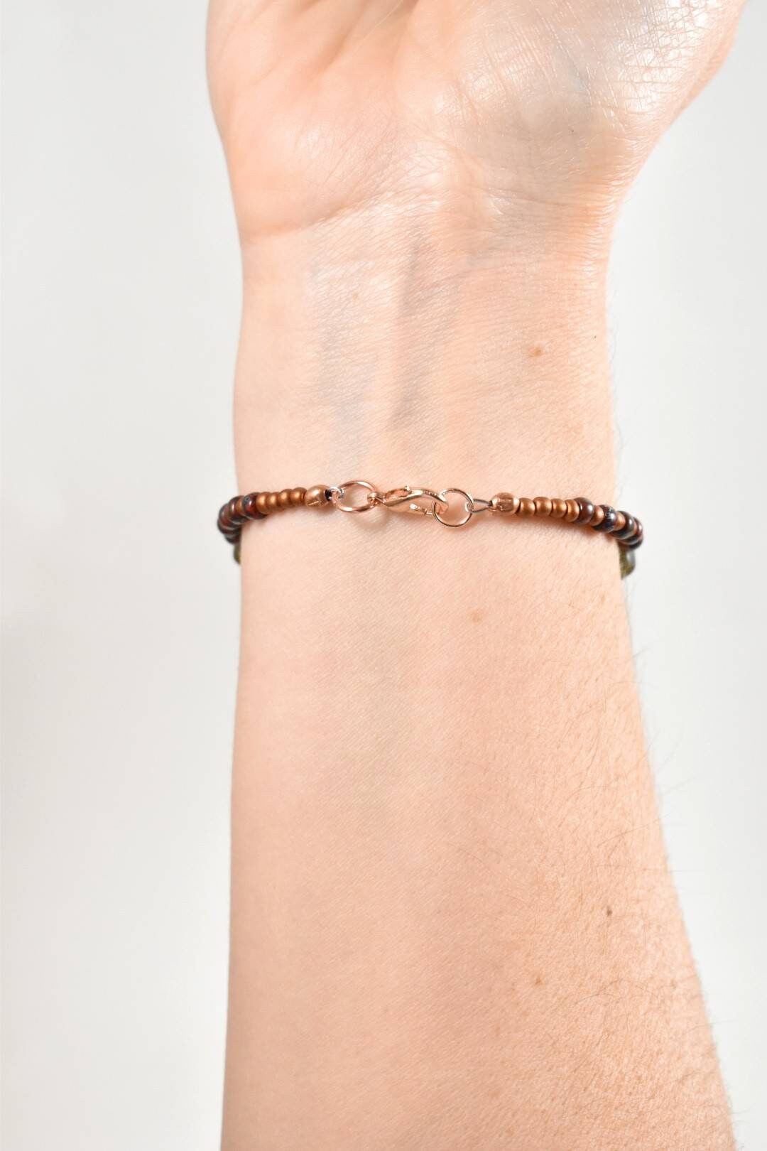 Copper and Olive Green Gradient Bracelet Etsy