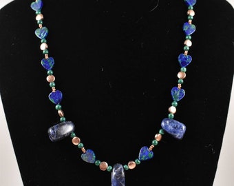 Sodalite Beaded Fashion Necklace