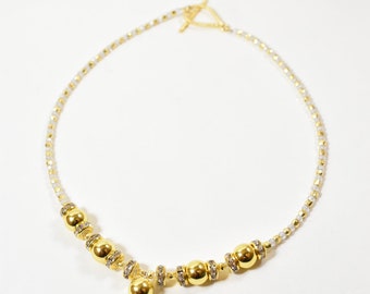 Gold Beaded Fashion Necklace