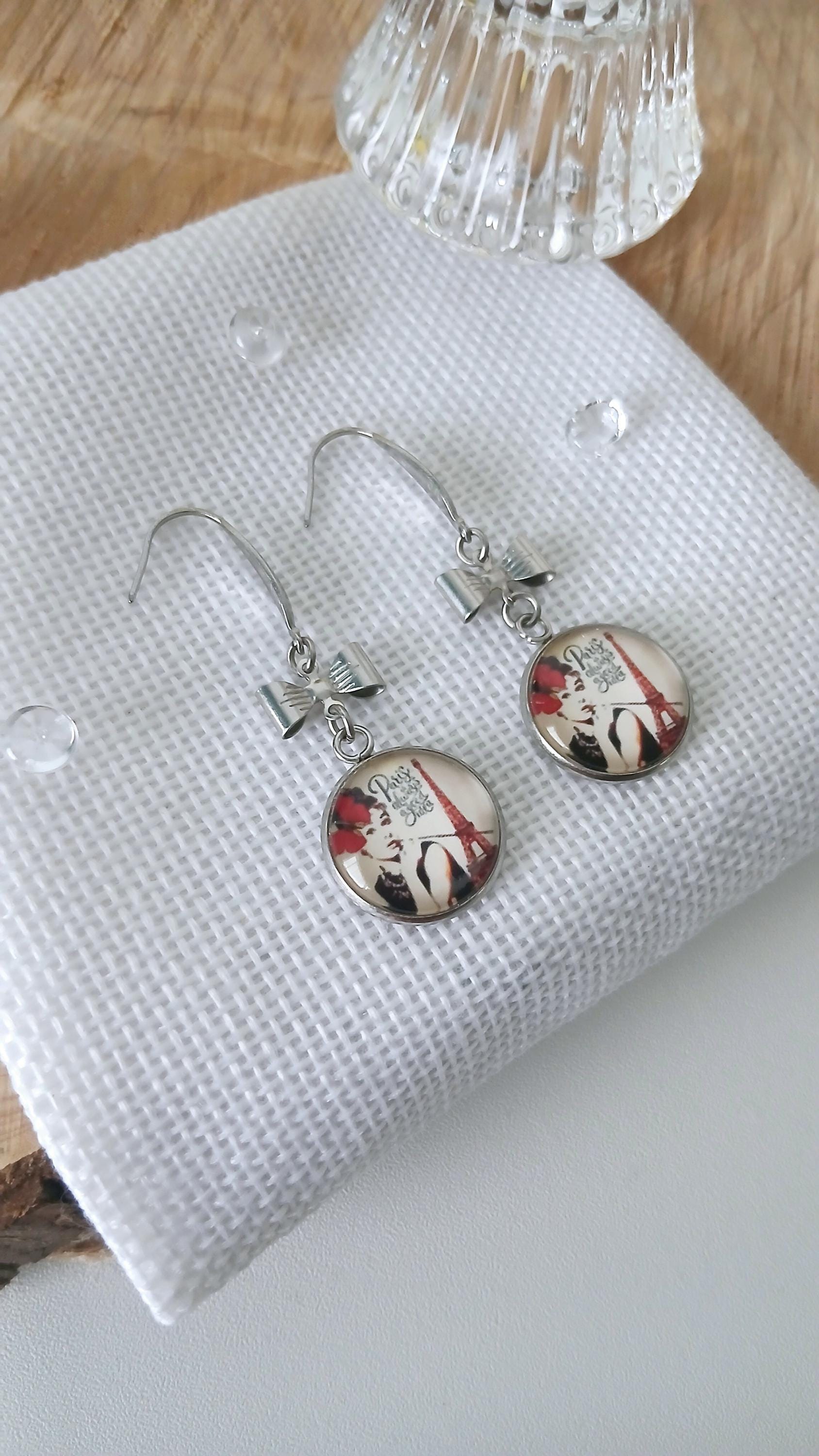 Boucles D'oreilles Dormeuses Pendentifs Audrey Hepburn My Fair Lady - Neuves
