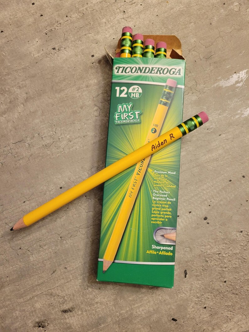 Kinder Pencils 2 Pencil Set of 7 Custom Engraved 2 Etsy