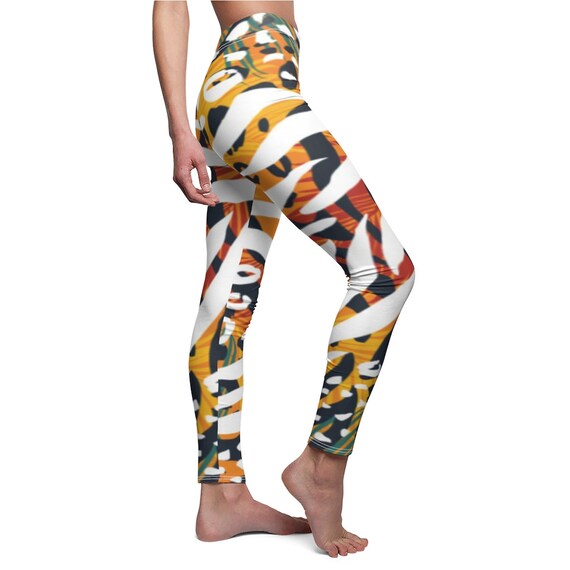 Yellow Zebra Leggings for Womenzebra 
