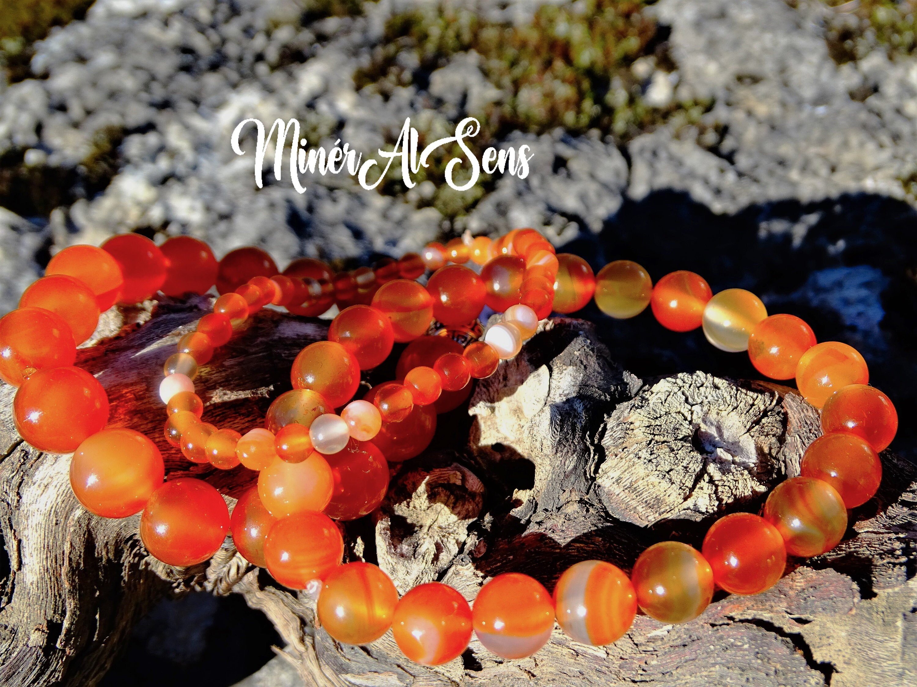 Collier Pendentif En Cornaline/agate Polie Avec Chaîne En Alliage Doré - Bijou Vintage