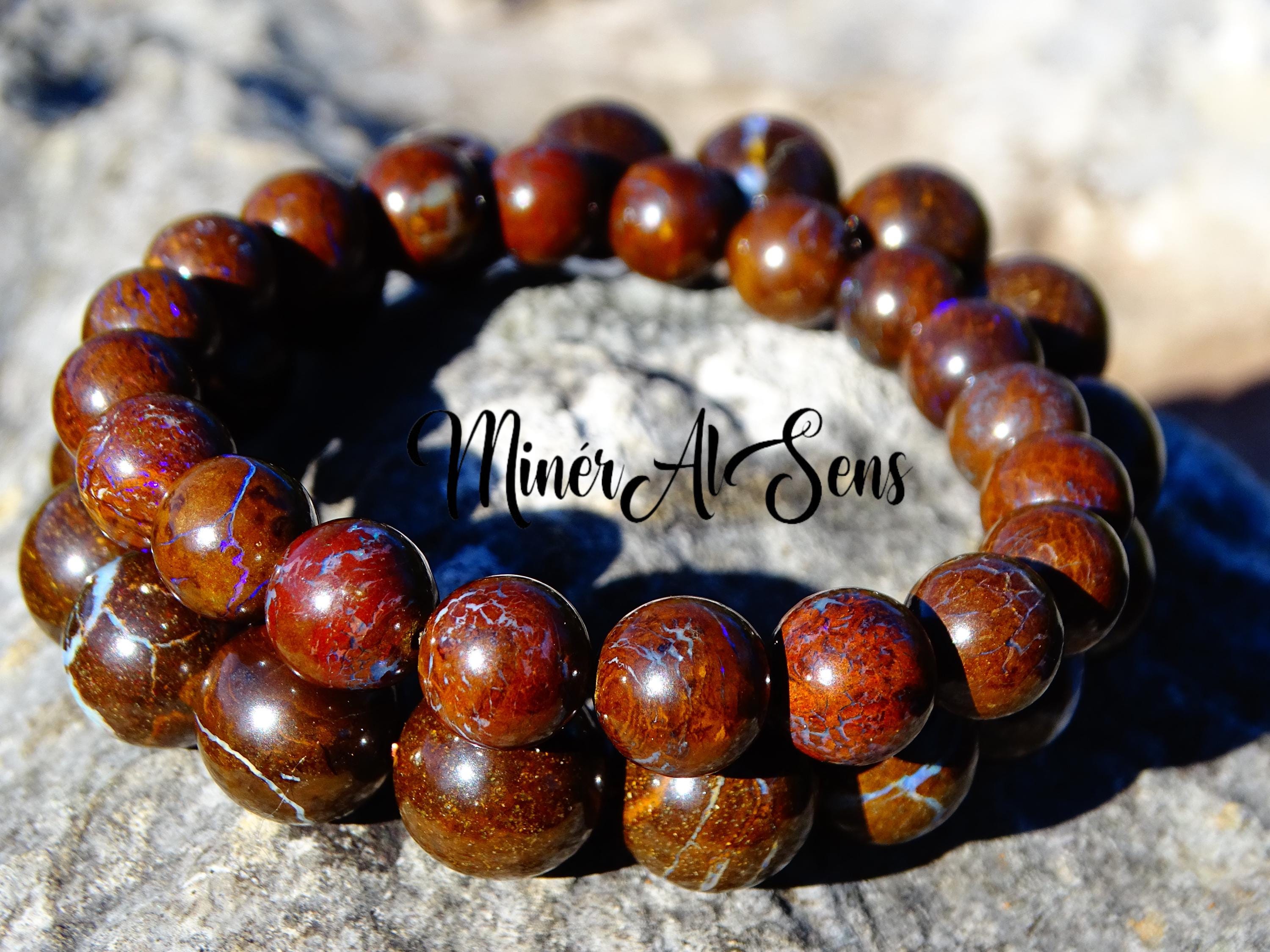 Köp Pierres et Minéraux. Bracelet Opale Boulder d'Australie. Taille Personnalisable. Fabriqué en France. i Sverige för priset från 280