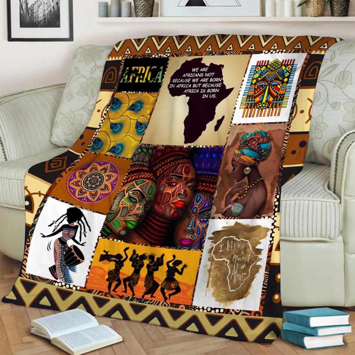 Africa Fleece Blanket Family Blanket Outdoor Blanket Etsy