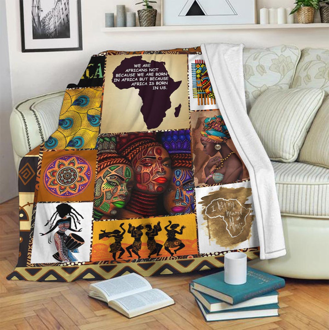 Africa Fleece Blanket Family Blanket Outdoor Blanket Etsy