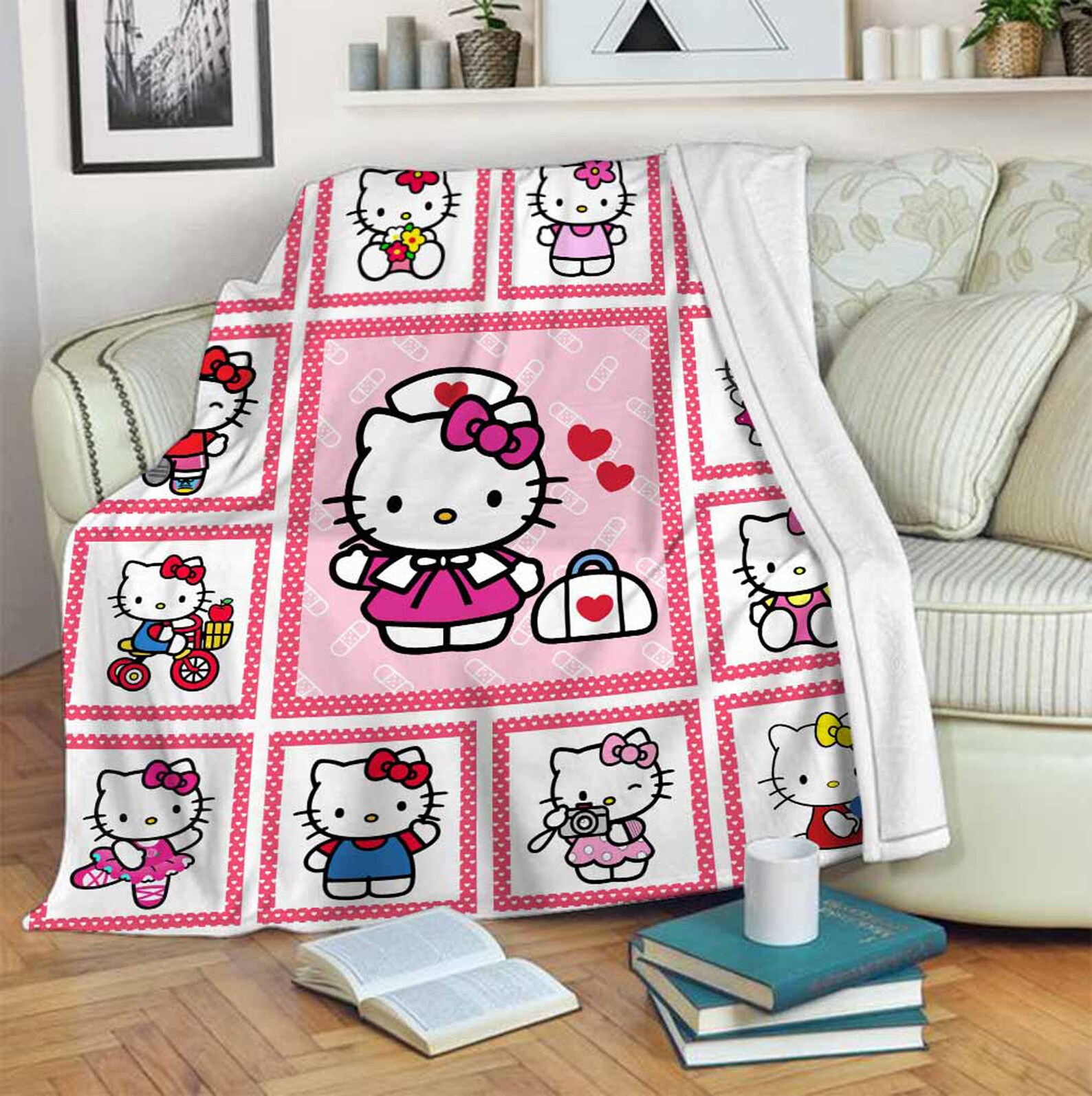 Hello Kitty All Season Blanket For Fans Fleece Etsy