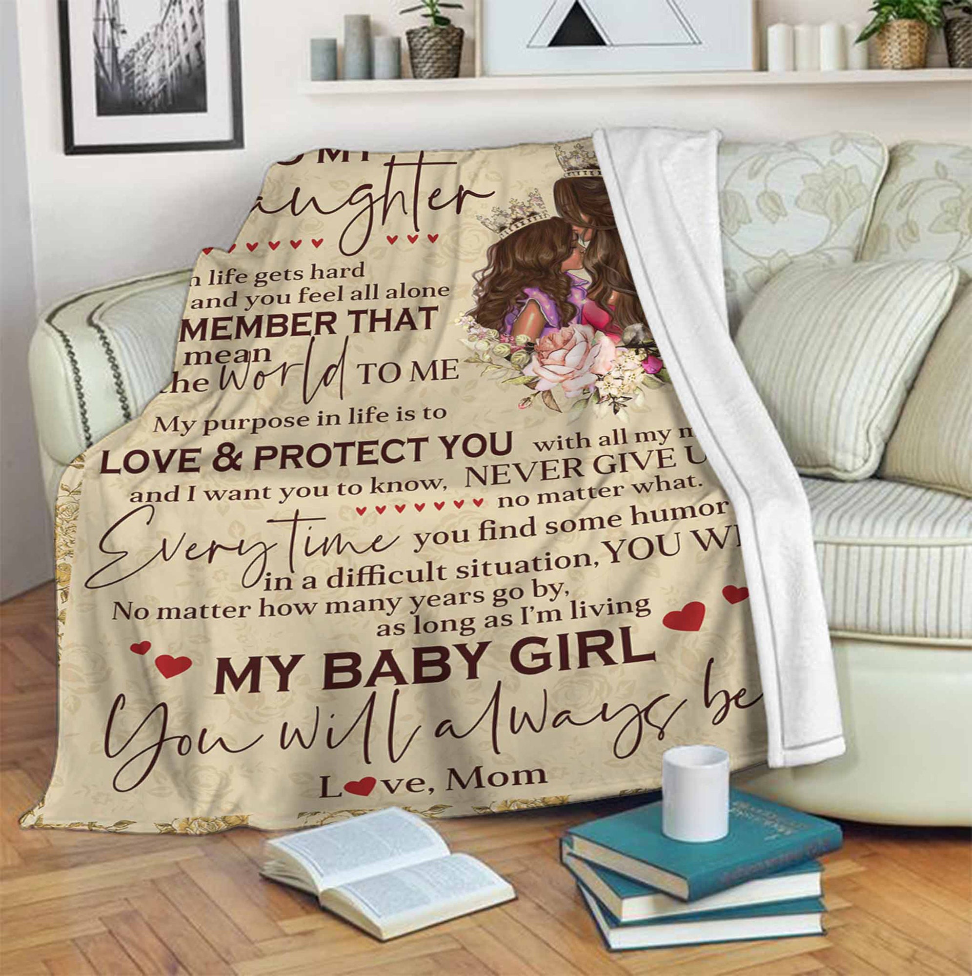 To My Daughter My Baby Girl Fleece Blanket Sherpa Blanket Etsy