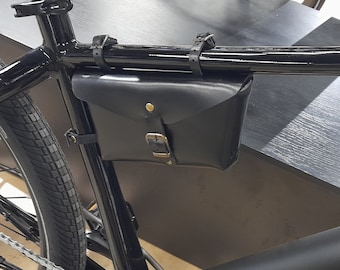 Leather Bike Frame Bag: City Bike Accessory, Cyclist Gift