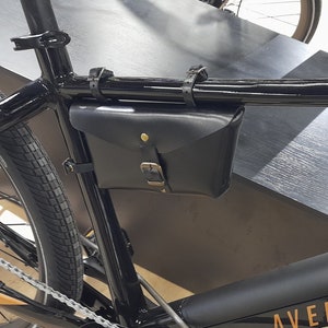 Bike frame bag for city bike, singlespeed, fixed, bike bags, gift for cyclists, leather bike bag, Bicycle gift genuine leather bike tool bag