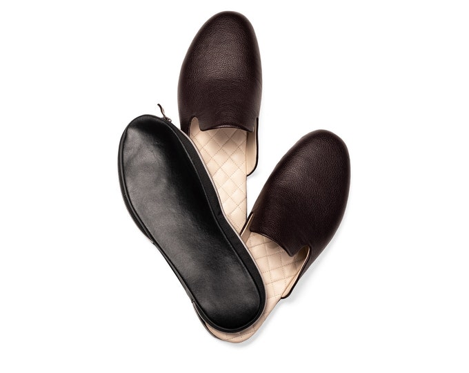 mens travel slippers with case