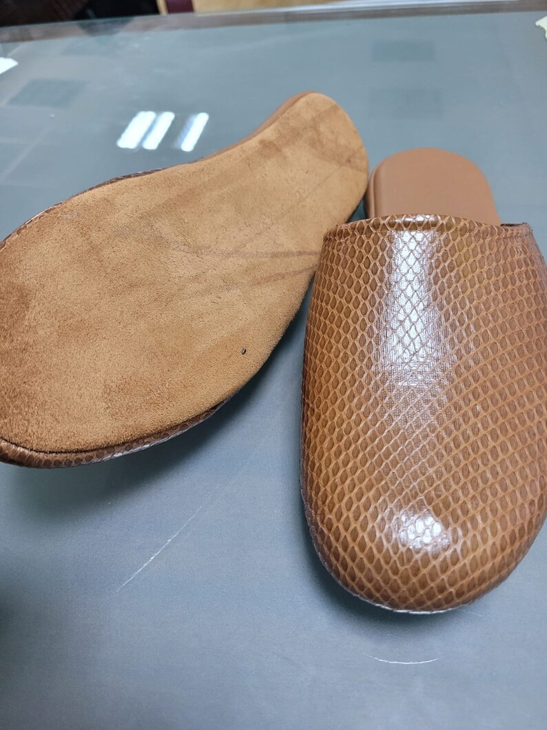 Python Skin Slippers Genuine Python Leather Slippers: Men's Brown House Shoes - Etsy