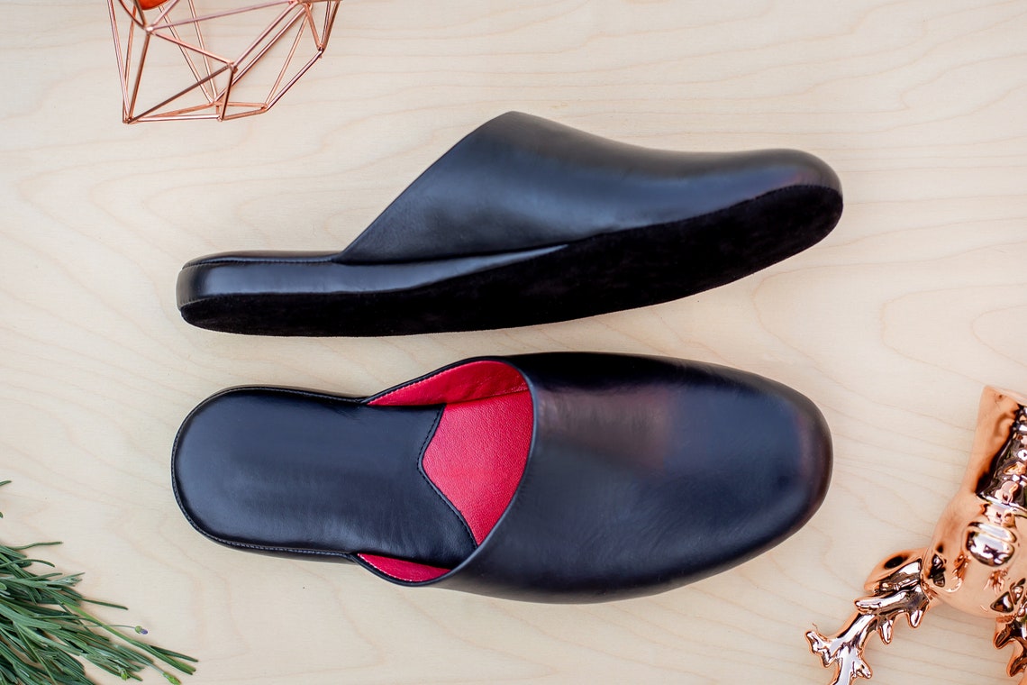 mens leather house slippers sears