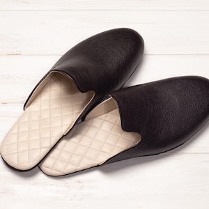 The soles are made from natural very high-quality leather and are suitable for indoor use only.
They're also perfect for wearing at the gym, or as an extra pair for guests!