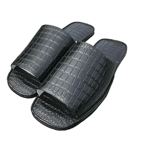 Zapatillas de piel para hombre, zapatillas abiertas para hombre, zapatillas de interior cómodas y elegantes, zapatillas con suela suave, regalo original para papá