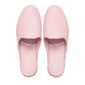 Pink slippers, ladies leather slippers, house slippers, soft sole slippers for women, leather lined women&#39;s slippers, Valentine&#39;s Day gift