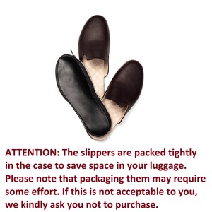 Brown Leather Men's Slippers: Travel Case, Soft Insole image 3
