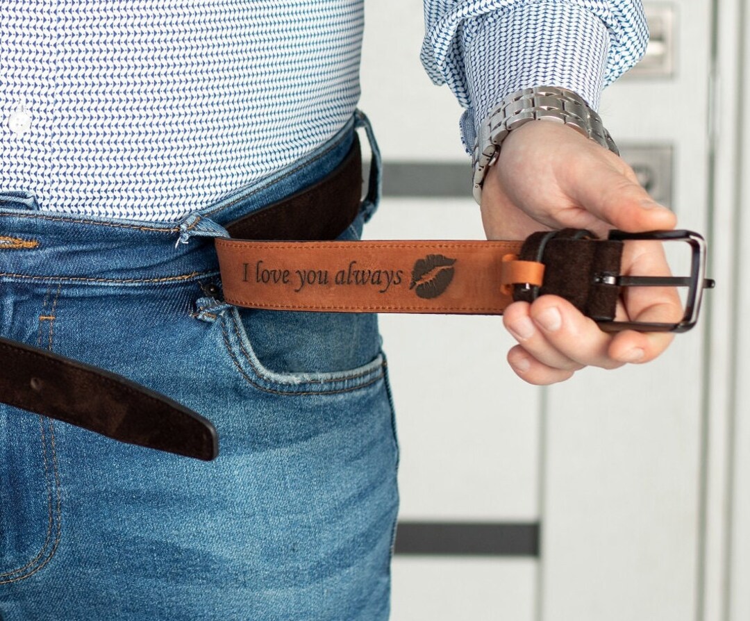 Personalized Belts, Engraved Leather Belts, Black Leather Belt, Brown