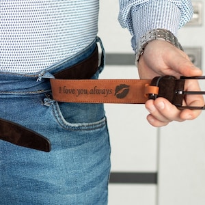 Personalized belt, Suede leather belt, Handmade leather belt, Engraved leather belt, Brown leather belt, Blue leather belt, Gift for dad