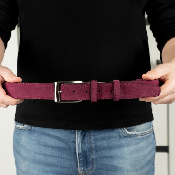 Matiste Burgundy Suede Belt 202 main image 1