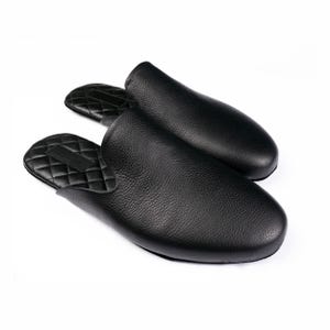 Zapatillas de piel para hombre, zapatillas de interior, zapatillas de viaje con funda, zapatillas negras con forro de piel, zapatillas cómodas, regalo para hombre