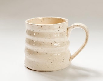 Handmade Speckled Stoneware Mug: Ergonomic Ceramic Coffee Mug