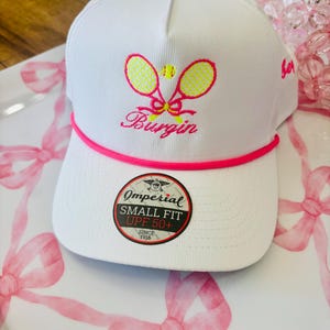 Imperial Tennis Hat Embroidered | Custom School Tennis Cap | Tennis Racket Embroidery Hat | Tennis Team Hat | Tennis Mom Hat