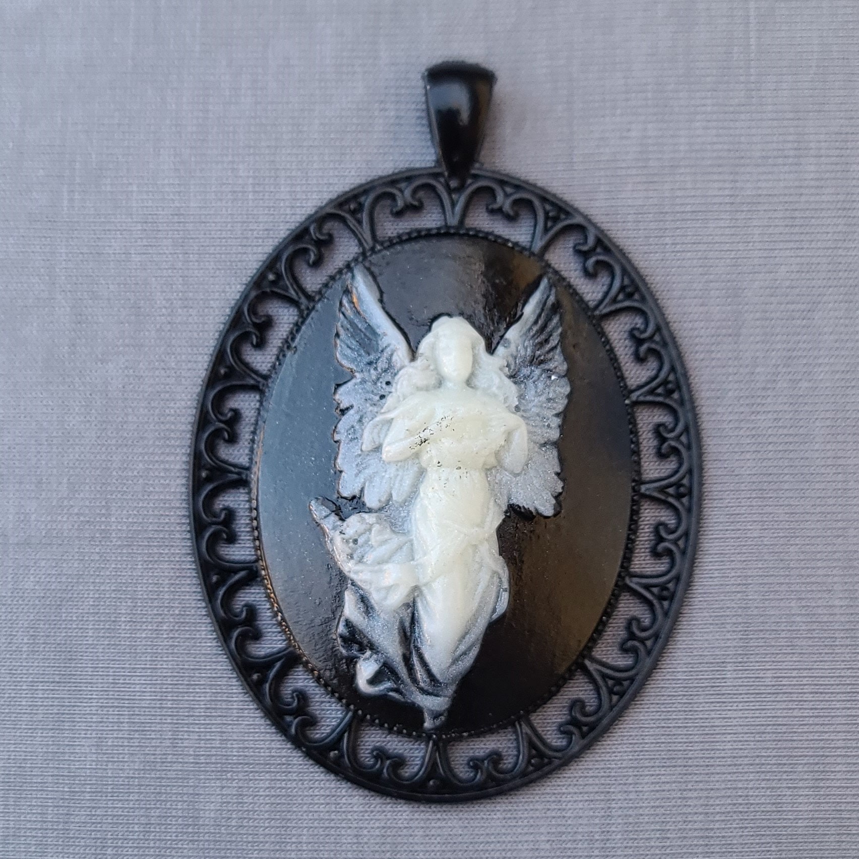 Angel Cameo Pendant Handmade Resin Neckless Gift for Her Etsy