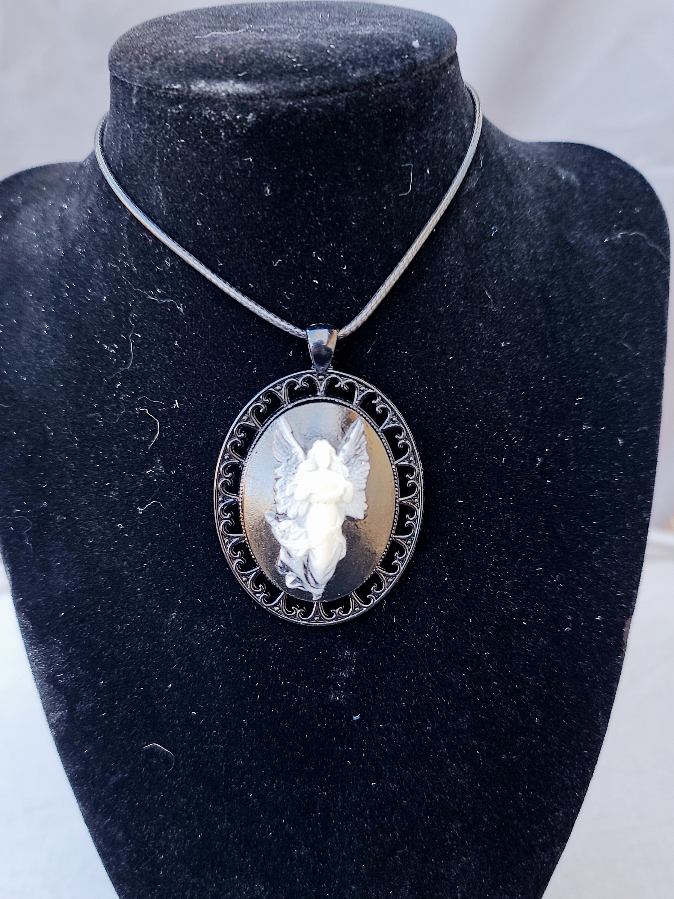 Angel Cameo Pendant Handmade Resin Neckless Gift for Her Etsy