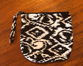 Black and white Cosmetic bag 6.5 x 6.5 inches