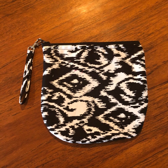 Black and White Cosmetic Bag 6.5 X 6.5 Inches Etsy