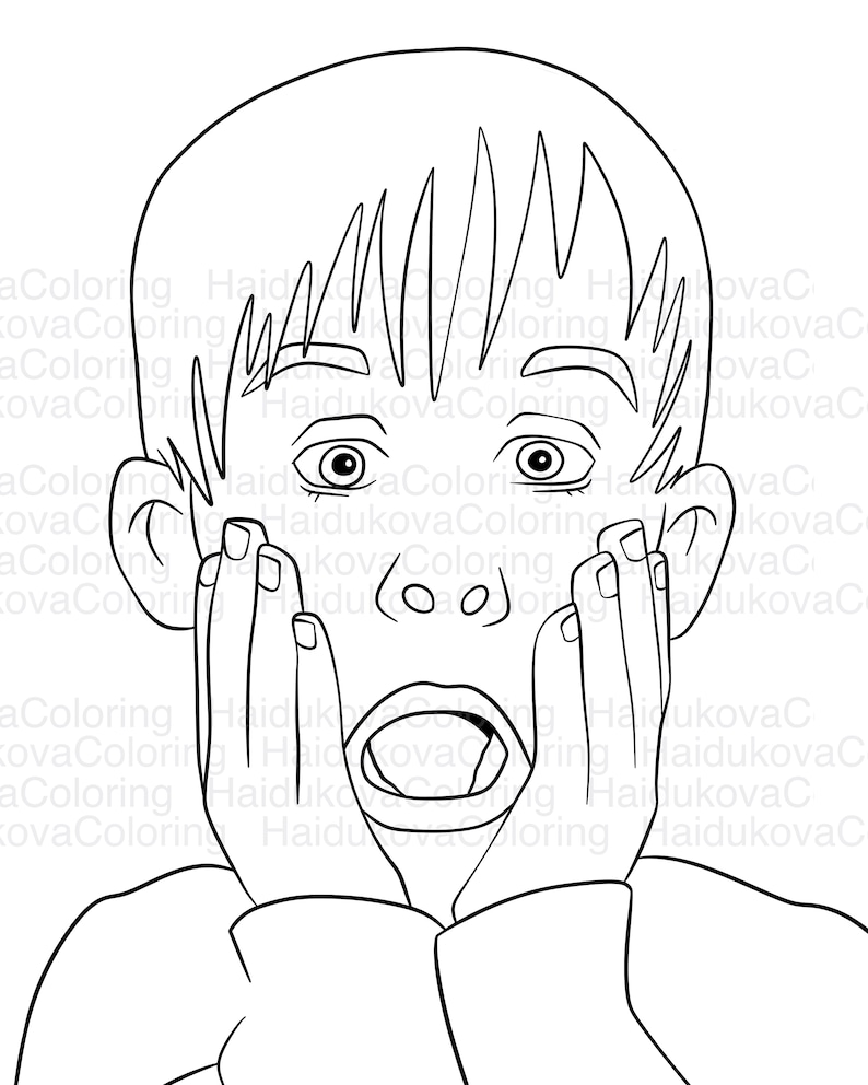 Home Alone Kevin Mccallister | Coloring Page | PNG | Hand Drawn | Kevin ...