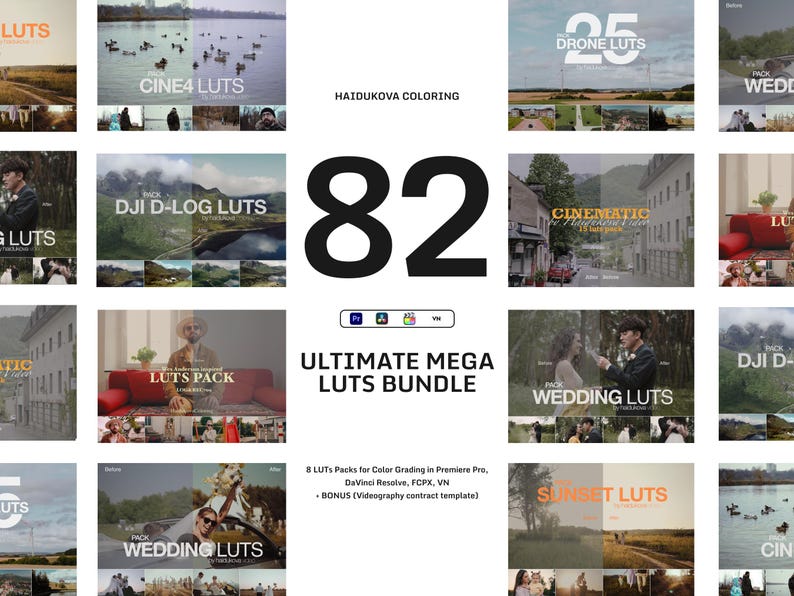 Ultimate Mega Luts Bundle for Filmmakers | 8 Luts Packs for Color ...