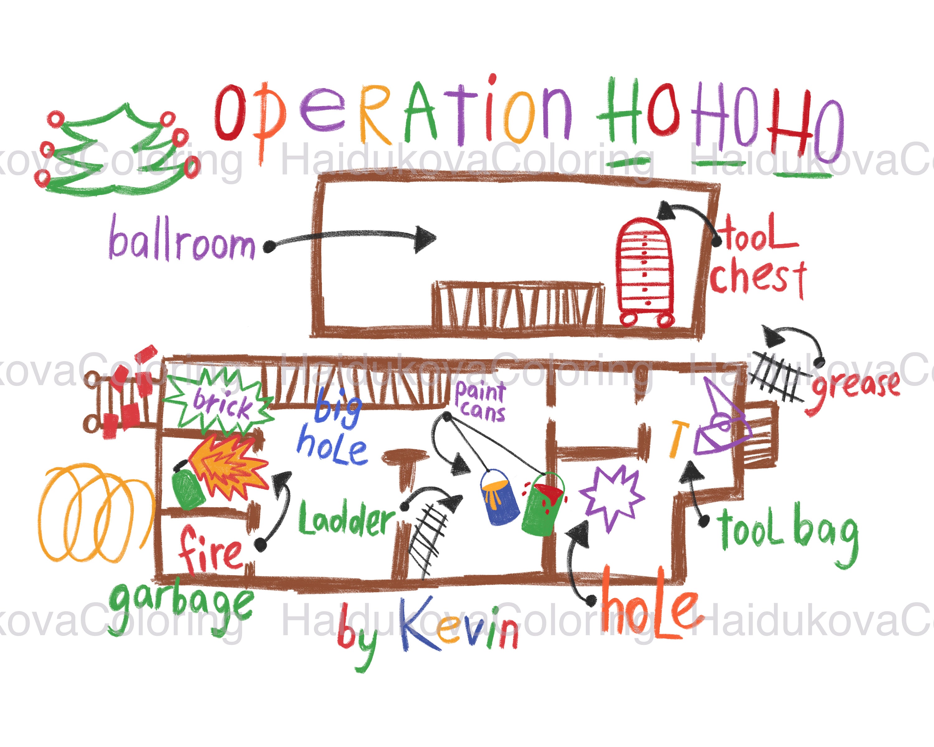 Home Alone Battle Plan | Operation Ho Ho Ho | PNG | Hand Drawn | Kevin ...