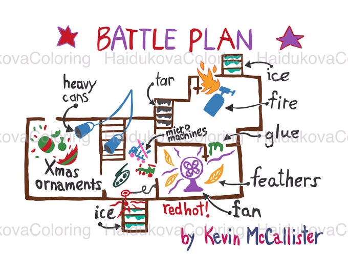 Home Alone Battle Plan PNG Hand Drawn Battle Plans Kevin and the Wet ...