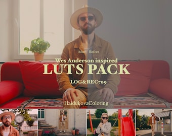 Wes Anderson inspired LUTs pack | Video presets | Color grading | LOG & REC709 | Cinematic | Davinci Resolve | Final Cut | Premiere Pro | VN