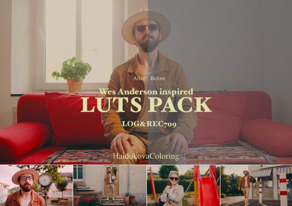Wes Anderson inspired LUTs pack | Video presets | Color grading | LOG & REC709 | Cinematic | Davinci Resolve | Final Cut | Premiere Pro | VN