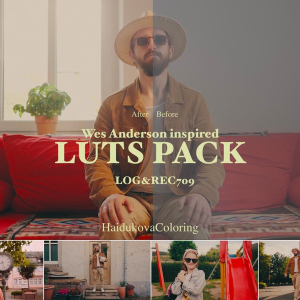 Wes Anderson inspired LUTs pack | Video presets | Color grading | LOG & REC709 | Cinematic | Davinci Resolve | Final Cut | Premiere Pro | VN