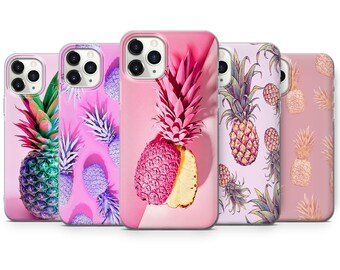 Pink Pineapple Phone Cover for iPhone 7, 8+, XS, XR, 11 & Samsung S10 Lite, A40, A50, A51, Huawei P20, P30 Pro