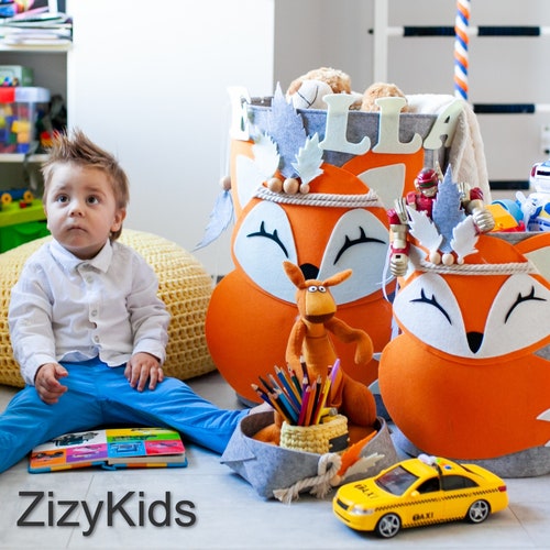 Toy storage Fox Felt basket storage Rooms togo kids Decor for playrooms Toy basket Dirty clothes basket Baskets organizer Fox toys ideas