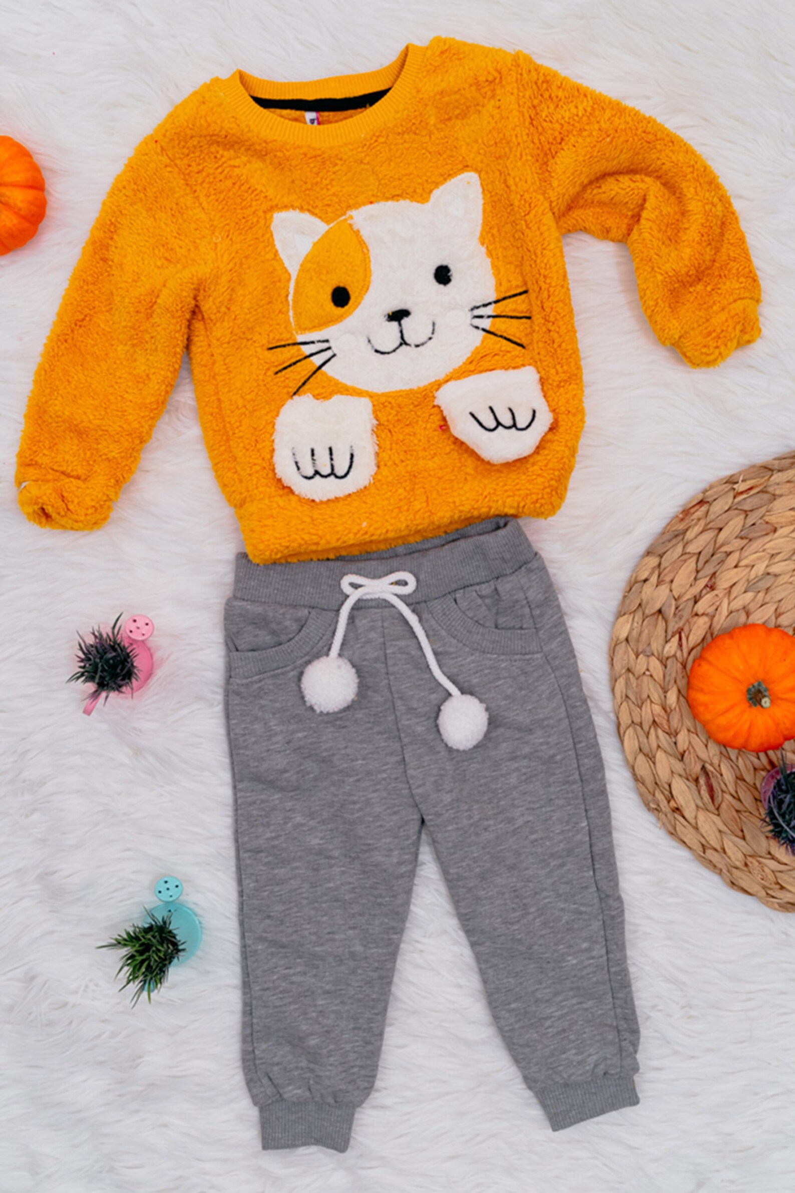 Toddler 2 Piece Set With a Kitten Winter Clothing 100 Etsy