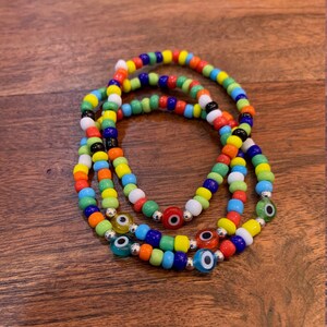 Evil eye bracelets (set of 3- colorful) MAL DE OJO bracelets